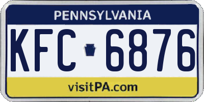 PA license plate KFC6876