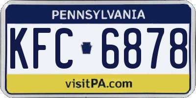 PA license plate KFC6878