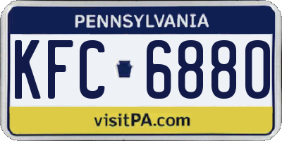PA license plate KFC6880