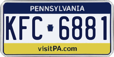 PA license plate KFC6881