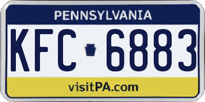PA license plate KFC6883