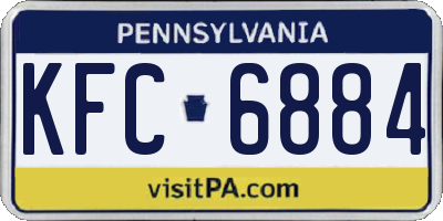 PA license plate KFC6884