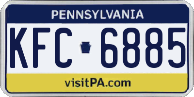 PA license plate KFC6885