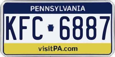 PA license plate KFC6887