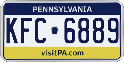 PA license plate KFC6889