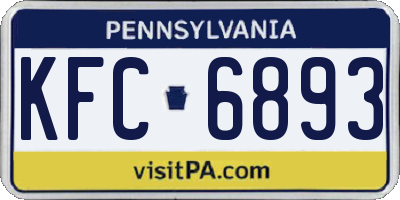 PA license plate KFC6893