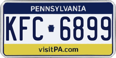 PA license plate KFC6899