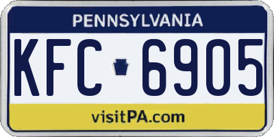 PA license plate KFC6905