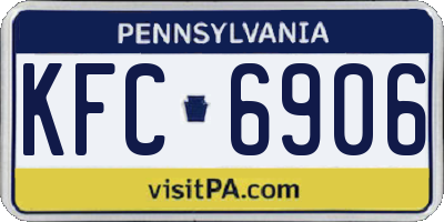PA license plate KFC6906