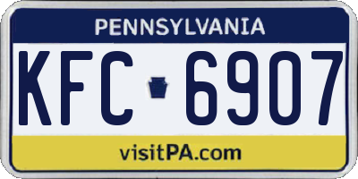 PA license plate KFC6907