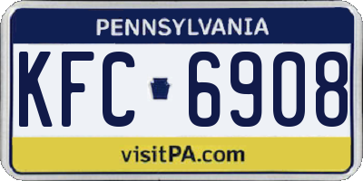 PA license plate KFC6908