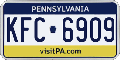 PA license plate KFC6909