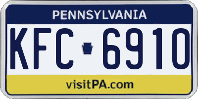 PA license plate KFC6910