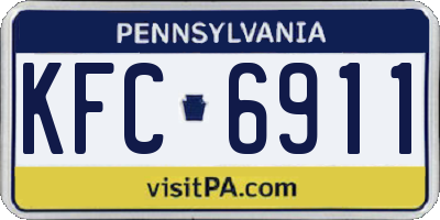 PA license plate KFC6911