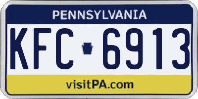 PA license plate KFC6913