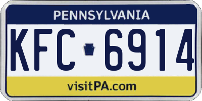 PA license plate KFC6914