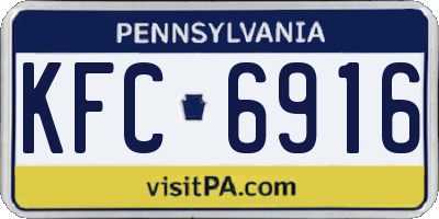 PA license plate KFC6916