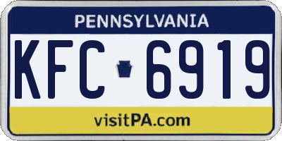 PA license plate KFC6919
