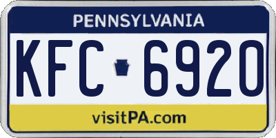 PA license plate KFC6920