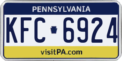 PA license plate KFC6924