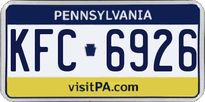 PA license plate KFC6926