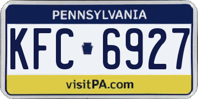 PA license plate KFC6927