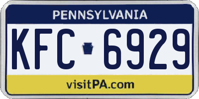 PA license plate KFC6929
