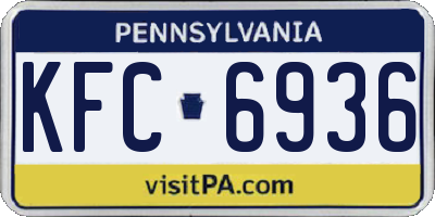 PA license plate KFC6936