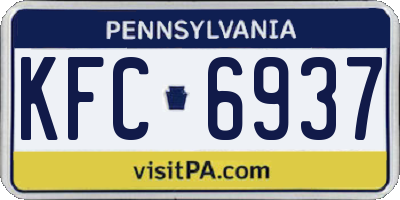 PA license plate KFC6937