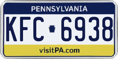 PA license plate KFC6938