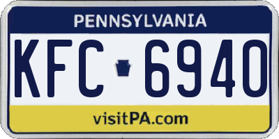 PA license plate KFC6940