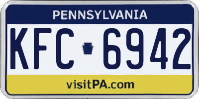 PA license plate KFC6942