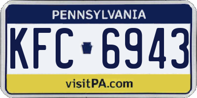 PA license plate KFC6943