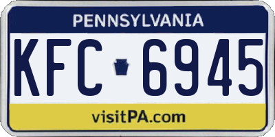 PA license plate KFC6945
