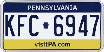 PA license plate KFC6947