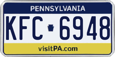 PA license plate KFC6948