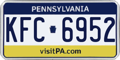 PA license plate KFC6952