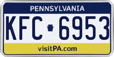 PA license plate KFC6953