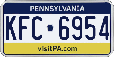 PA license plate KFC6954