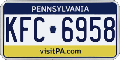 PA license plate KFC6958