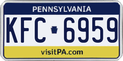 PA license plate KFC6959