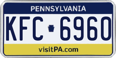 PA license plate KFC6960