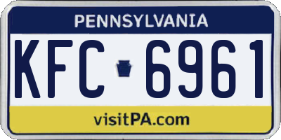 PA license plate KFC6961