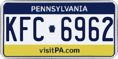 PA license plate KFC6962