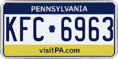 PA license plate KFC6963