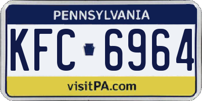 PA license plate KFC6964
