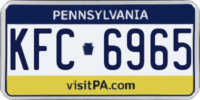 PA license plate KFC6965