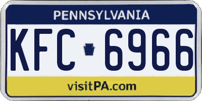 PA license plate KFC6966