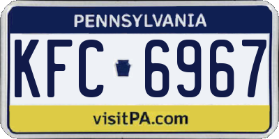 PA license plate KFC6967