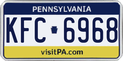 PA license plate KFC6968